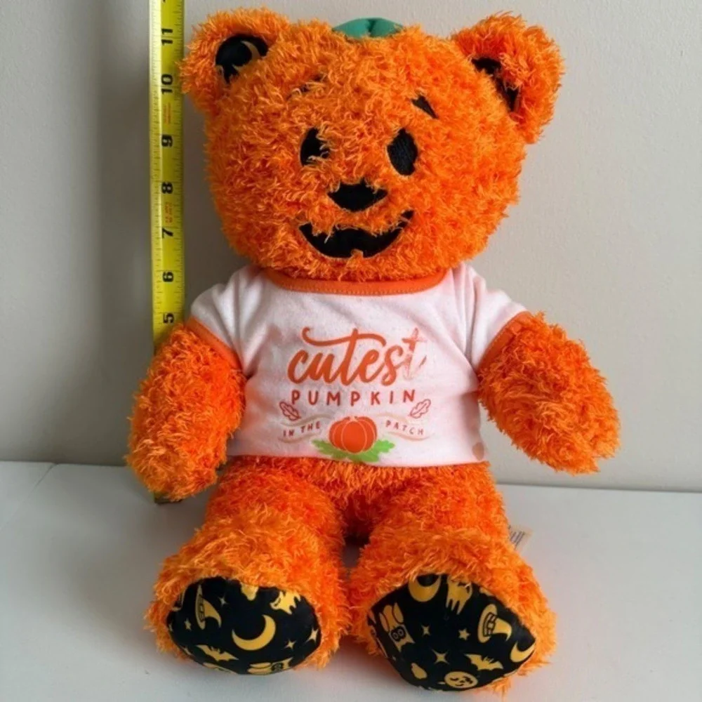 Build-A-Bear Workshop Pumpkin Glow Bear Halloween Plush Orange 16